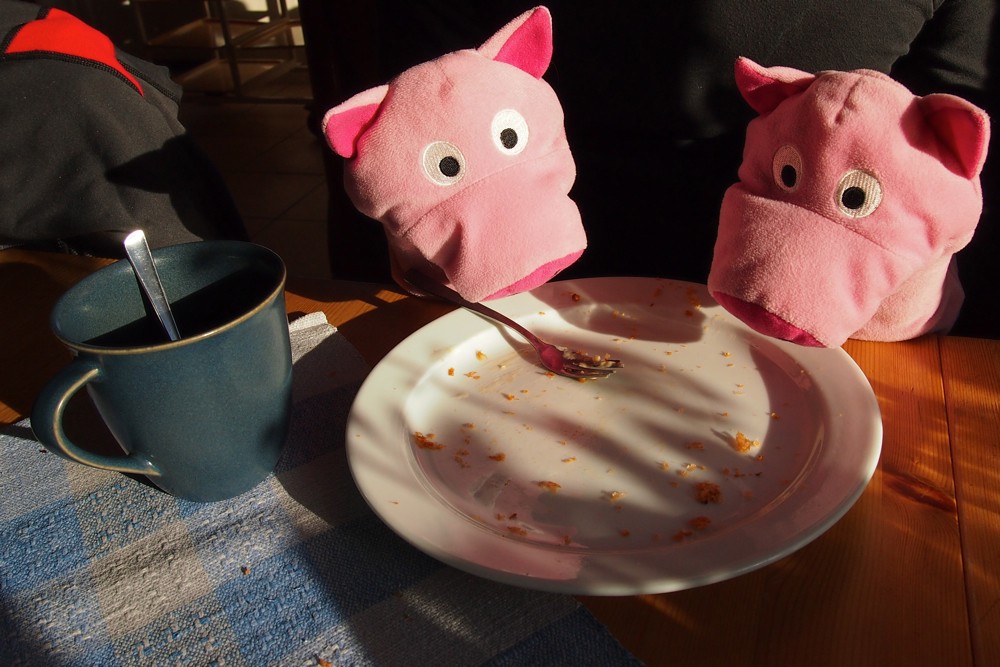 Im Café sind die Waffeln ruck-zuck verputzt.