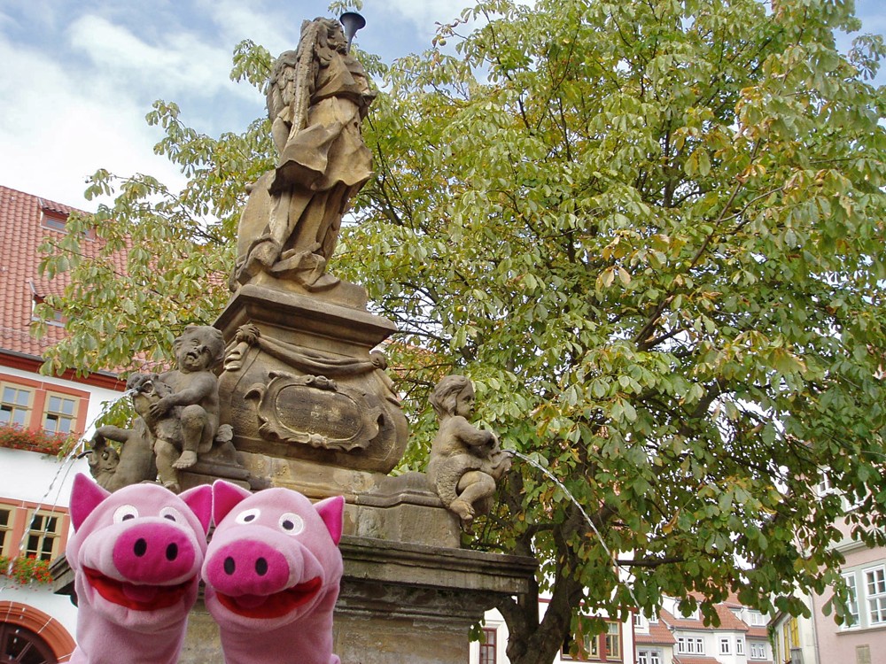 Am Brunnen in Wehlen begann eine Wanderung auf die Bastei ...